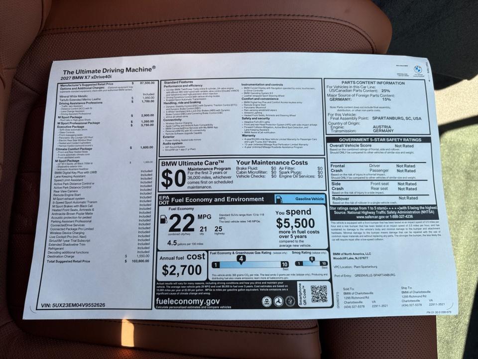 2027 BMW X7 xDrive40i