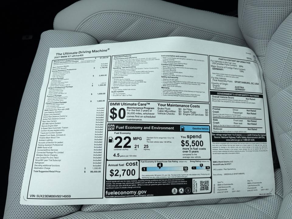 2027 BMW X7 xDrive40i