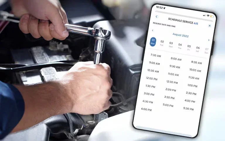 Schedule Service page in the flow App